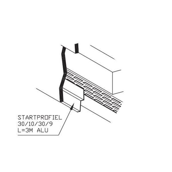 Afbeeldingen van Startprofiel L=3M Alu C07 Roomwit