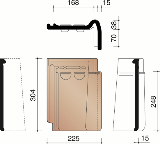 Koramic Stormpan 44 Lustre  rechter gevelpan