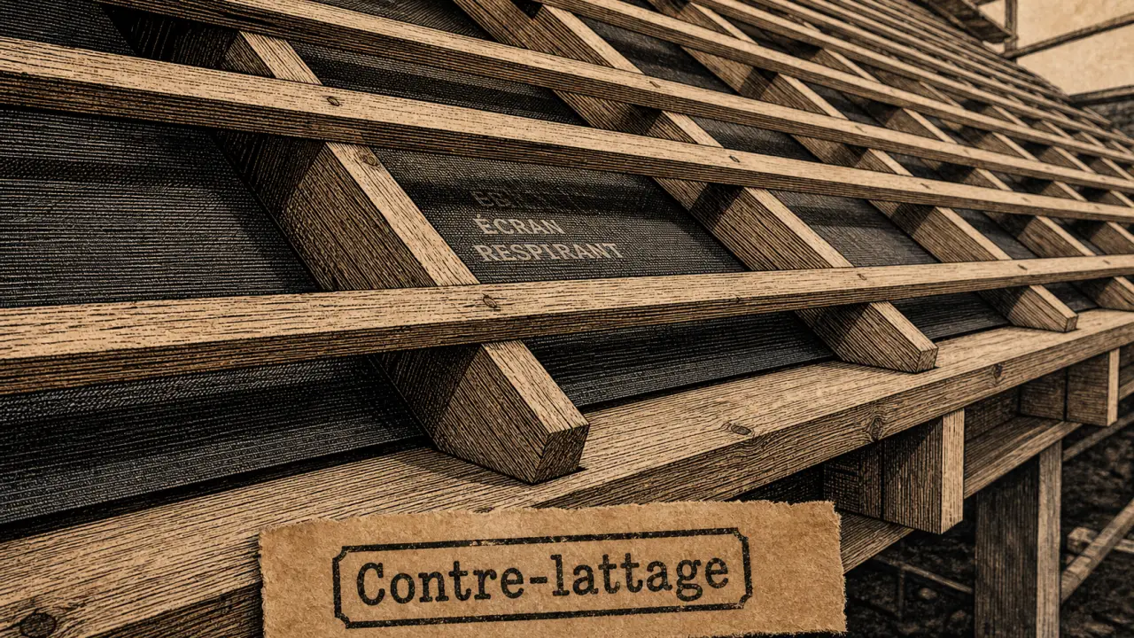 Contre lattage toiture : lame d’air qui limite la condensation