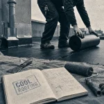 Roofing cool roofing : artisan applique coating sur toiture bitumeuse