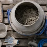 Bétonnière électrique 345 L pour béton, cuve et accessoires