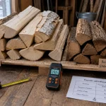 Bois de chauffage peuplier : bûches, humidimètre et pouvoir calorifique