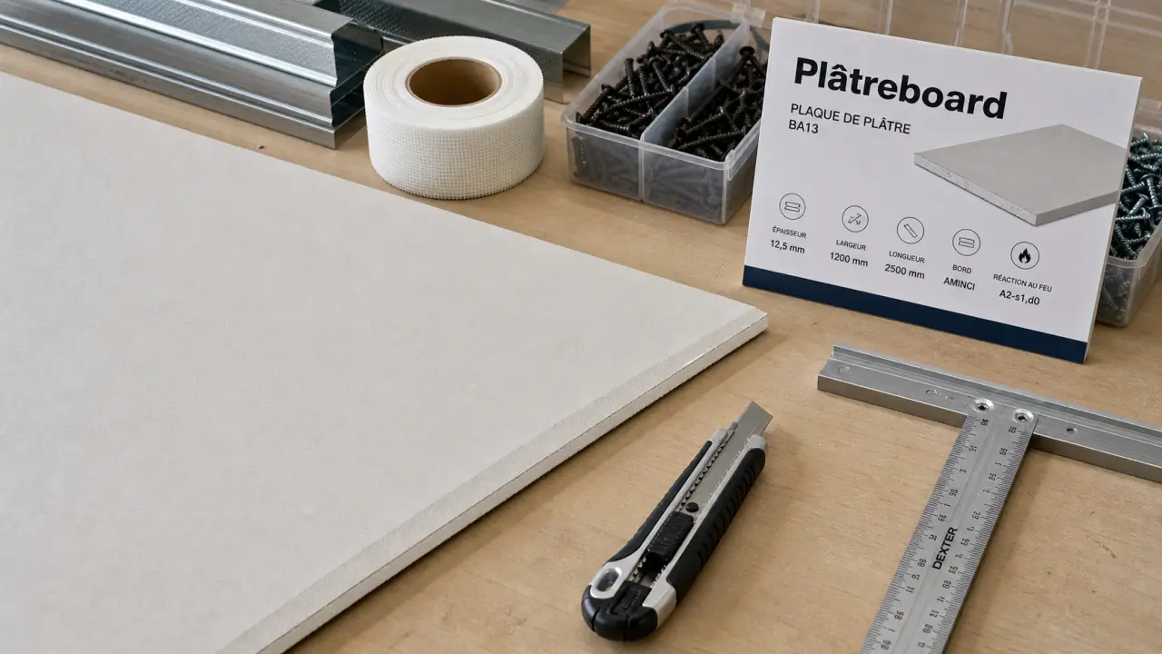 Plasterboard : épaisseurs 9,5 12,5 15 mm pour chaque usage