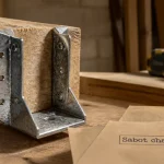 Sabot charpentier acier galvanisé fixé sur solive bois