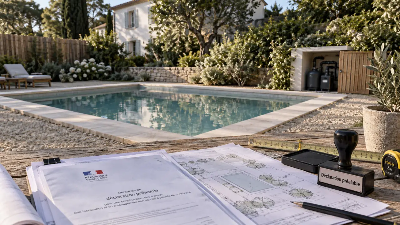 Piscine sans permis de construire : documents mairie et déclaration préalable sur chantier