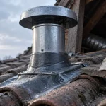 Sortie de toit VMC avec embase et chapeau, diamètre insuffisant étouffe la ventilation