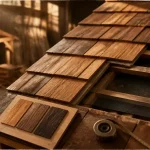 Toiture en bois : bardeaux et ventilation, pente 35°