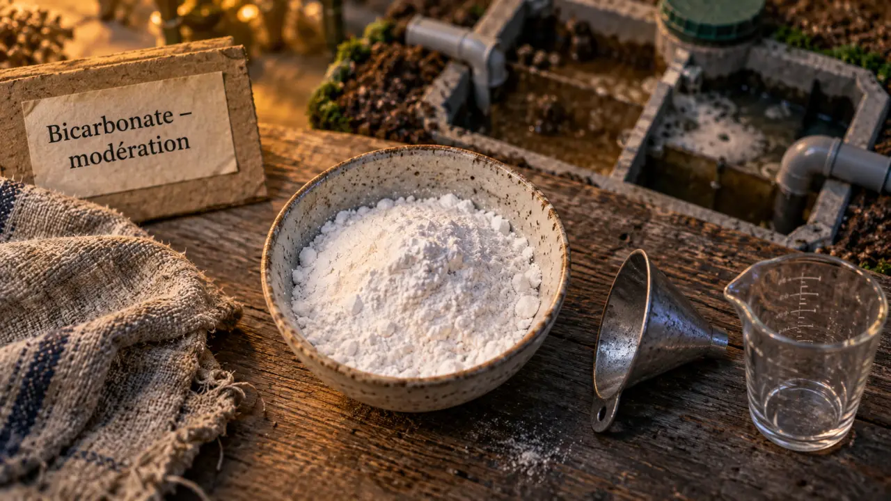 Bicarbonate de soude et fosse septique en entretien : risque à la maison