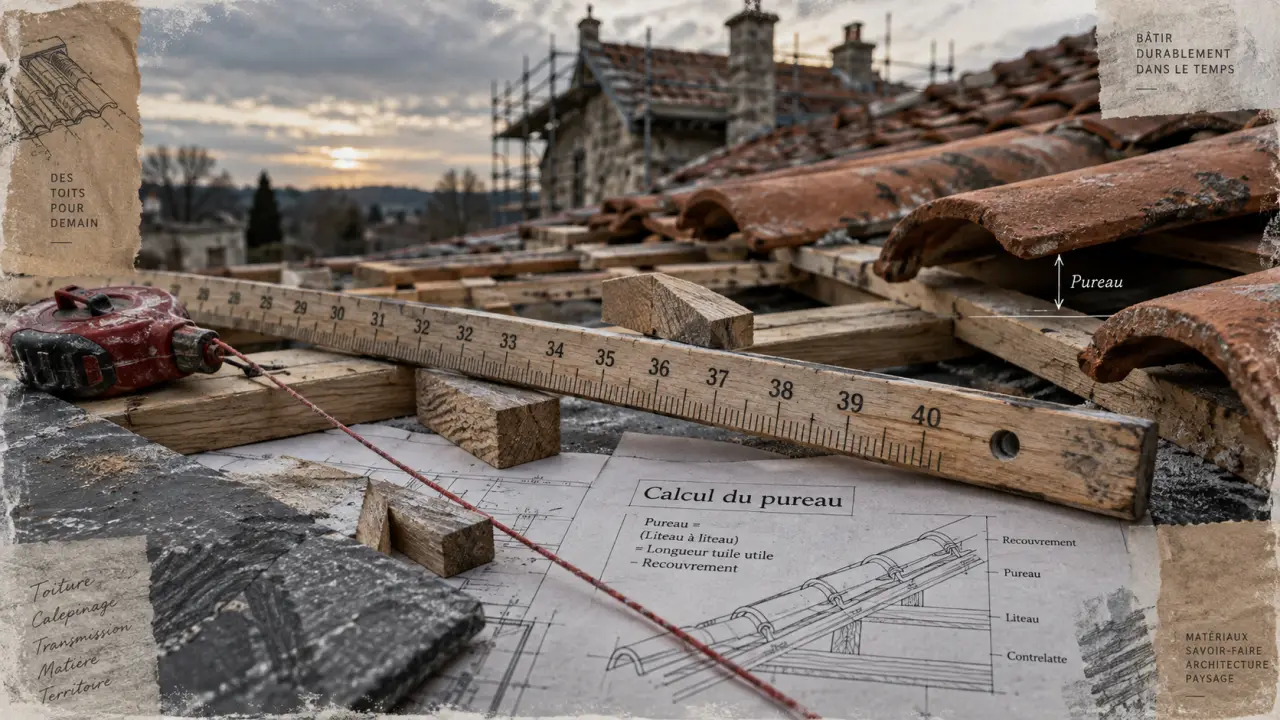 Calcul du pureau tuile : mesurer le pureau pour décaler le faîtage