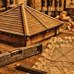 Charpente 4 pans traditionnelle : plan de toiture et pièces de charpente