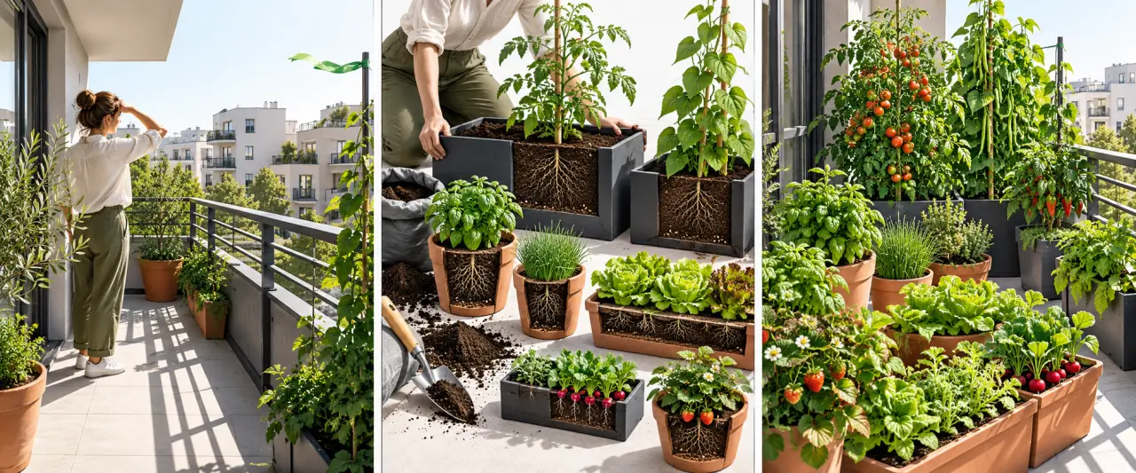 Aménagement d’un potager urbain sur un balcon ou une terrasse en trois étapes