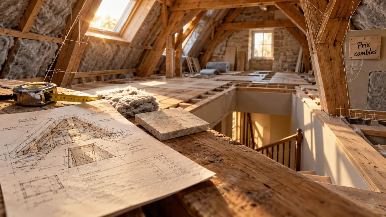 Prix amenagement combles en rénovation : 350 à 1 500 € par m²